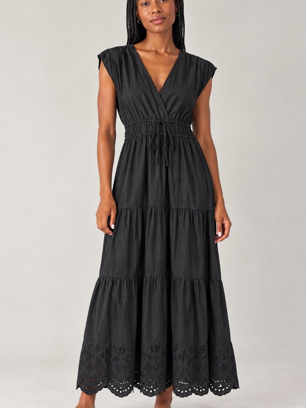 Rails Lucia Dress in Black Eyelet.